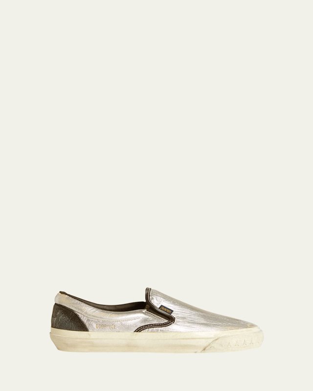 VCE Metallic Leather Slip-On Sneakers